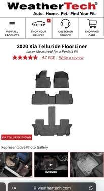 WeatherTech FloorLiner Complete Set (1st, 2nd, & 3rd Row) for 2020 Kia Telluride